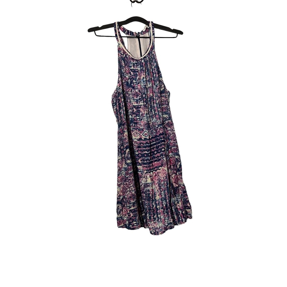 Miss Me Dress, Women's Size large , Blue Pink, Short, Lined, Aztec,‎ Sleeveless